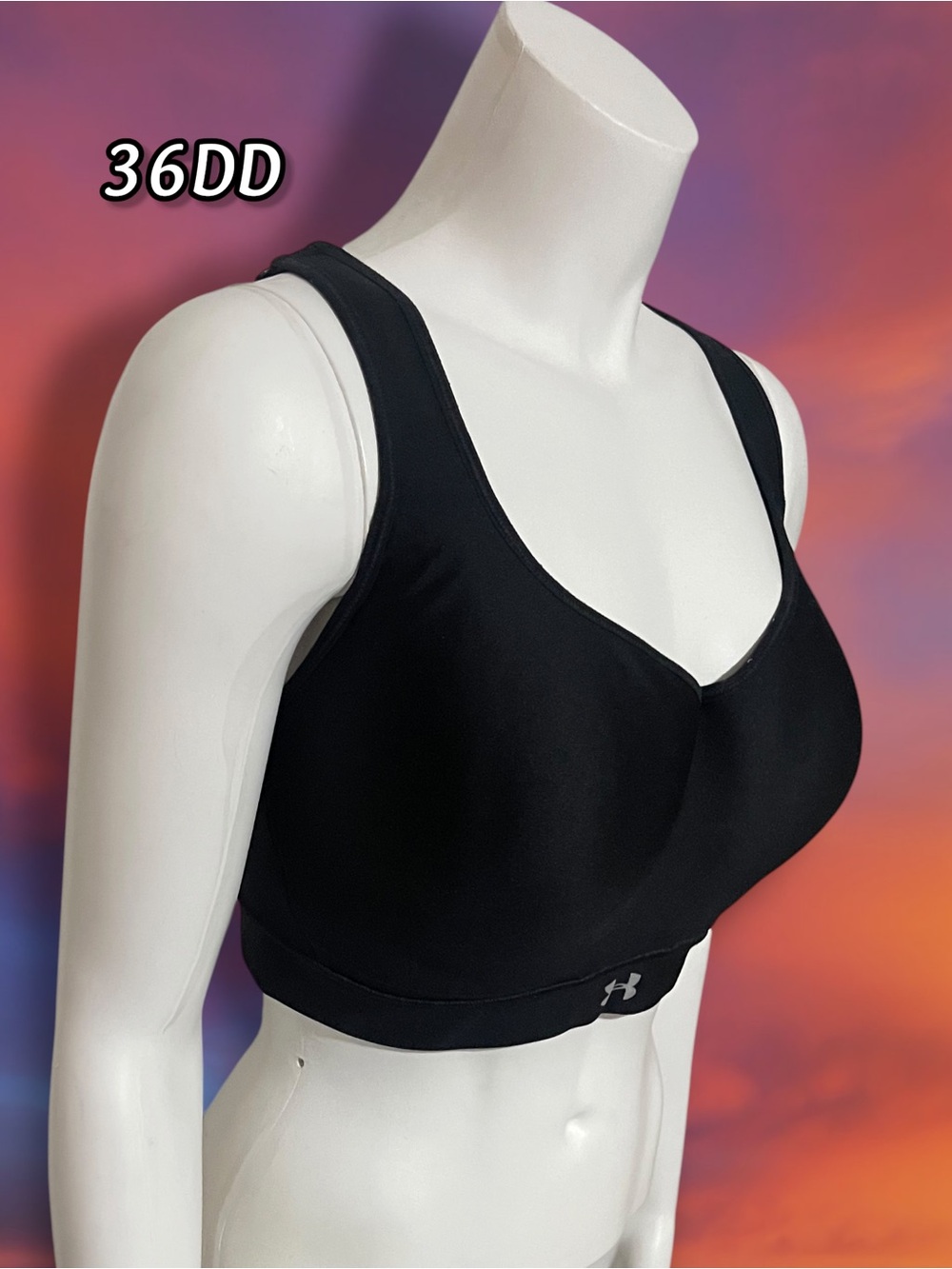 Under Armour Black Supportive High-Impact Sports Bra 36DD Style #1311821
